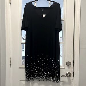 Black, embellished, butterfly short sleeve dress